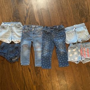 Toddler Girls Denim Shorts And Jeans- 2T